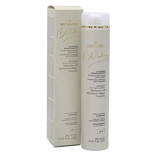 Medavita, blondie shampoo fortificante capelli biondi, ph 5, 250 ml