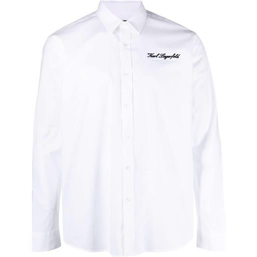 Karl Lagerfeld camicia goffrata - bianco