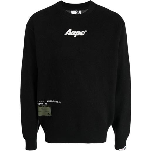 AAPE BY *A BATHING APE® maglione girocollo con logo - nero
