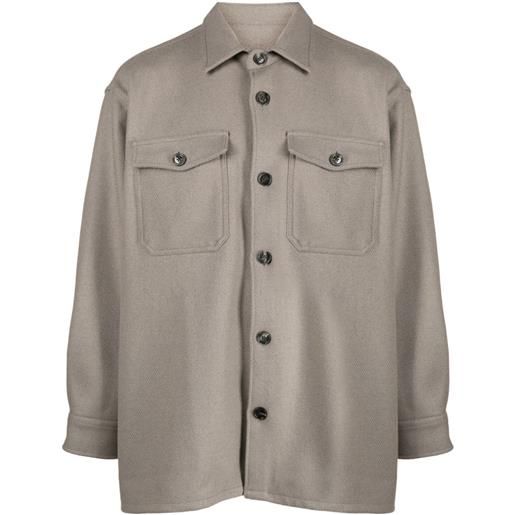 AMI Paris giacca-camicia con colletto ampio - toni neutri