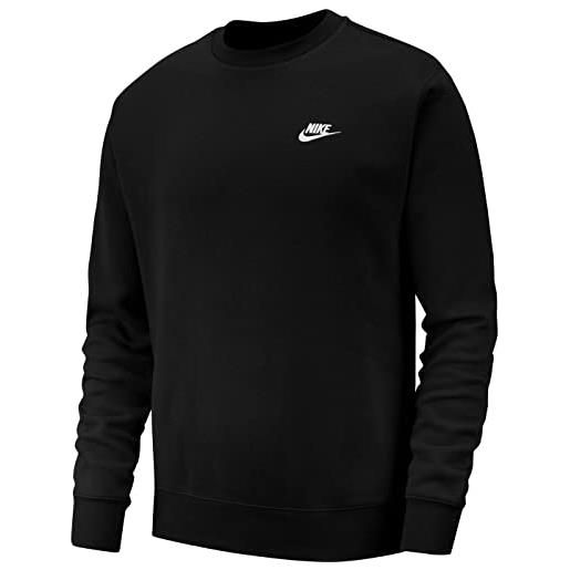 Nike m nsw club crw bb, maglia manica lunga uomo, dk grey heather/(white), l