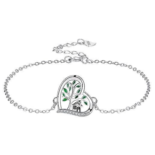 Micory bracciale albero della vita donna argento sterling 925 con confezione regalo-regalo originale per la famiglia mamma moglie compleanno anniversario
