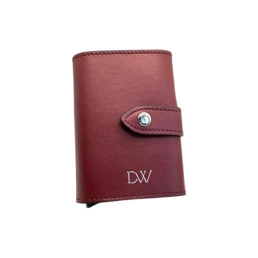 DANTE WALLET portafoglio personalizzato donna slim vera pelle portamonete zip | portatessere rfid porta carte di credito piccolo made in italy