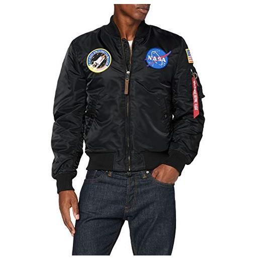 Alpha industries 1 vf nasa bomber jacket per uomo giacche, nero (black 03)