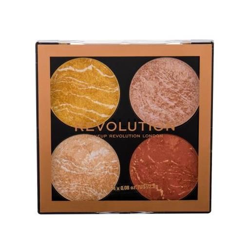 Makeup Revolution London cheek kit palette di illuminanti e bronzer altamente pigmentati 8.8 g tonalità make it count
