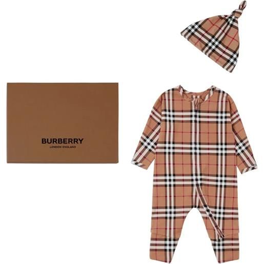 BURBERRY KIDS set regalo per bebè da due pezzi check
