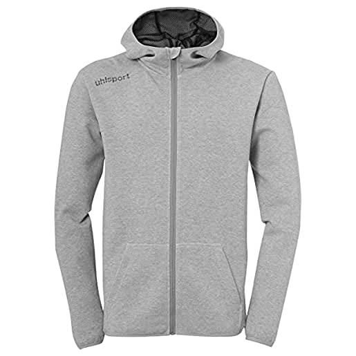 uhlsport essential hood jacket, giacca bambini, dark grau melange, 116