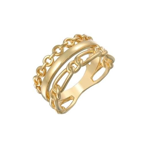 Elli anelli donne pila maglie set colore oro