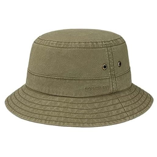 Stetson delave cappello cotone donna/uomo - estivo da pescatore vacanza primavera/estate - xl (60-61 cm) oliva