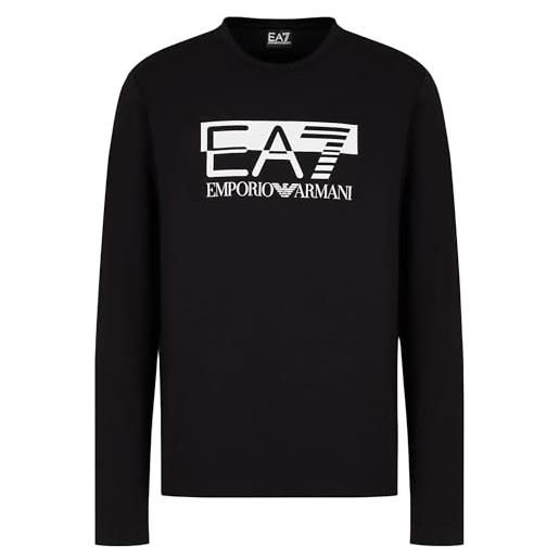 Emporio Armani maglietta uomo ea7 6rpt64 pj03z, t-shirt manica lunga, girocollo (nero, s)