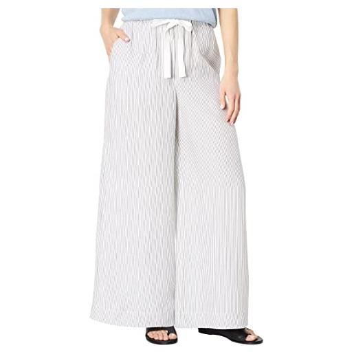 Ecoalf zamialf pants woman pantalone donna, white navy stripe, m