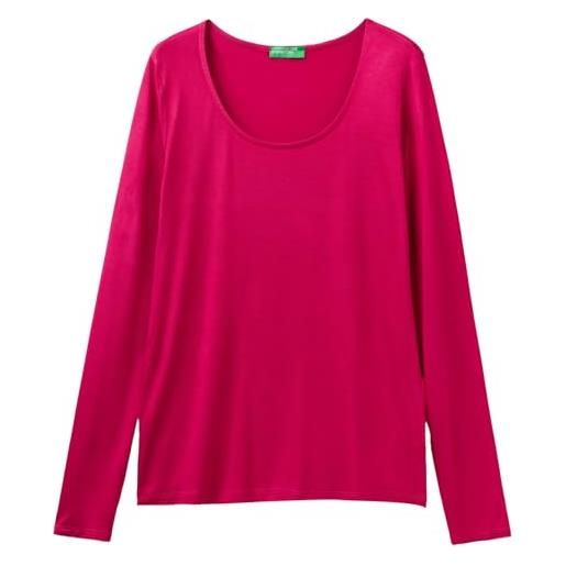 United Colors of Benetton t-shirt m/l 3z12d101s, rosso magenta 2e8, m donna