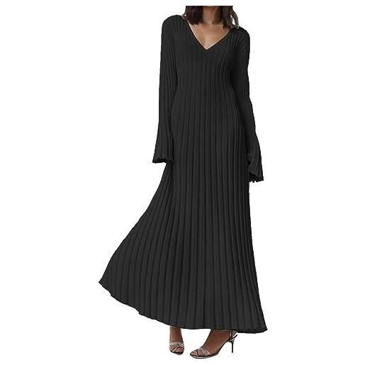 Kobilee vestiti donna invernali scollo a v 2023 vestito autunnale vestito maglione vintage manica lunga lungo abito invernale casual curvy vestiti eleganti morbido maglie abito maglia vestiti invernali