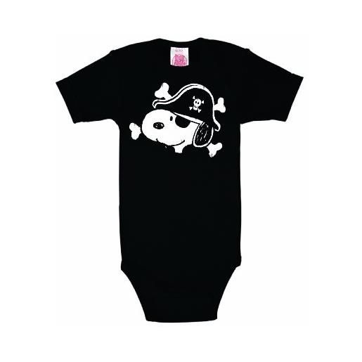 Logoshirt - peanuts - snoopy - pirata - baby body - tutina da neonato - nero - design originale concesso su licenza, taglia 62/68, 3-6 mesi