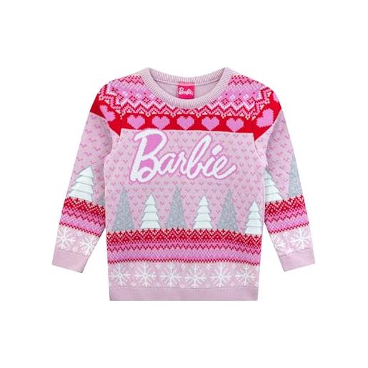Barbie maglione natalizio maglione natale | felpa natale ragazze | rosa 9-10 anni