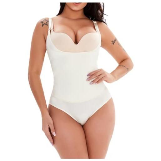 JPXJGT donna body snellente contenitivo fajas reductoras colombianas aperto corsetto bustino shaper intimo modellante (color: white, size: l)
