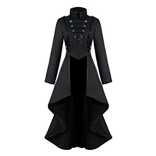 JokeLomple steampunk vestito gotico - stile steampunk romanticismo medievale maniche a tromba tinta unita con vittoriano per feste autunnali invernali