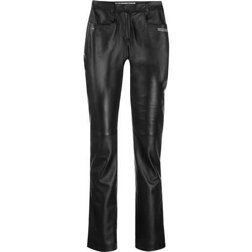 Off-White pantaloni con finiture lucide - nero