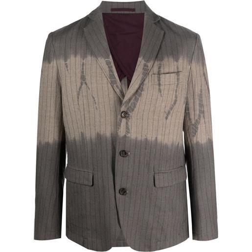 Suzusan blazer gessato con cintura - grigio