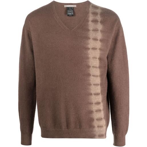 Suzusan maglione con fantasia tie-dye - marrone