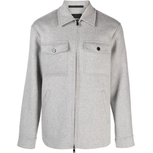 Theory giacca-camicia con zip - grigio