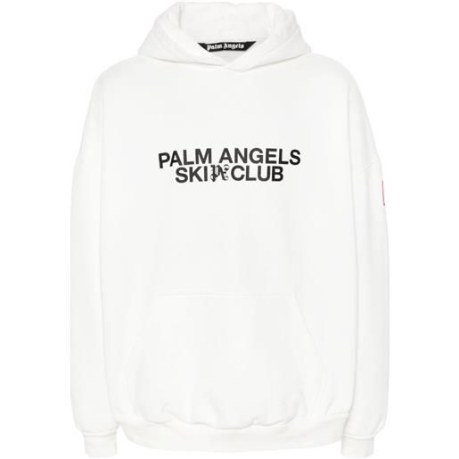 Palm Angels felpa ski club con cappuccio - bianco