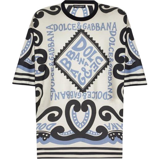 Dolce & Gabbana t-shirt con stampa marina - bianco