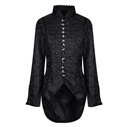 Ro Rox gotico giacca frac in velluto per donne broccato (2xl)