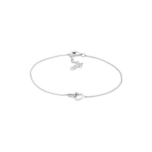 Bracciale Intrecciato A Mano In Argento 925 E Nylon – Doppio Cuore Con Zirconi – Regolabile