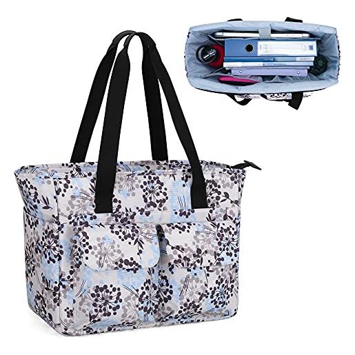 CURMIO borsa tote per insegnante da donna, grande borsa da lavoro con scomparto per laptop da 15.6, solo borsa, dandelion