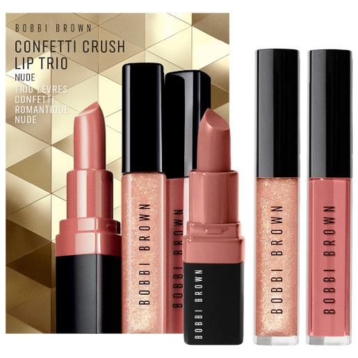 Bobbi Brown confetti crush lip trio nude 2 x 4 ml crushed oi-infused gloss + 2.5 gr crushed lip color