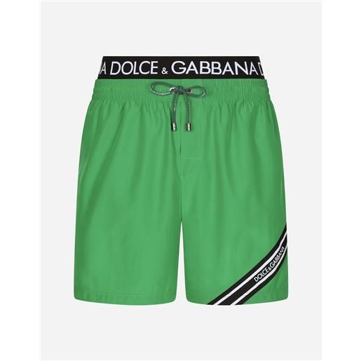 Dolce & Gabbana mid-length swim trunks with branded band