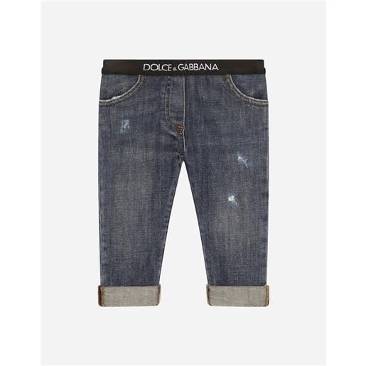Dolce & Gabbana jeans in denim stretch con elastico logato