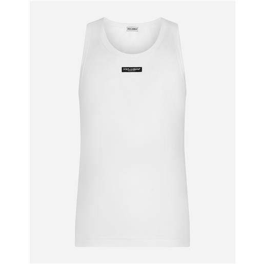 Dolce & Gabbana two-way stretch cotton tank top with logo label