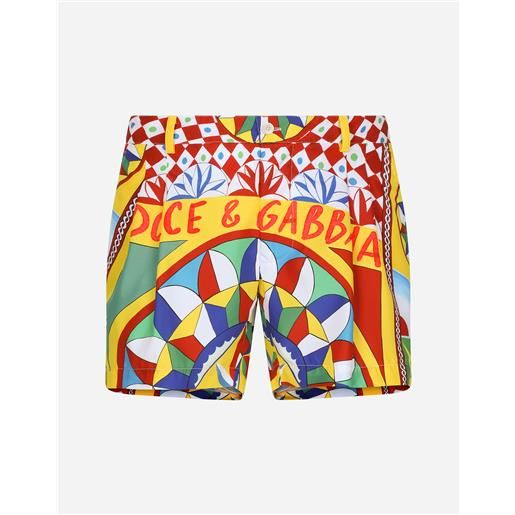 Dolce & Gabbana short swim trunks with carretto print