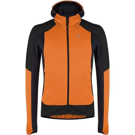 Montura stretch color 2 hoodie fleece arancione s uomo