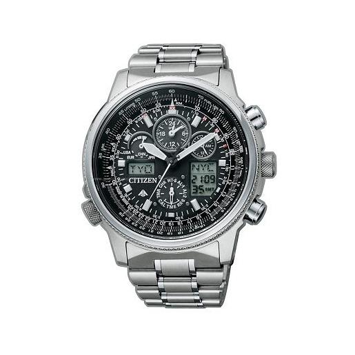 Citizen - Orologio uomo acciaio Eco Drive Crono Motor E660 radiocontrollato  bracciale nero