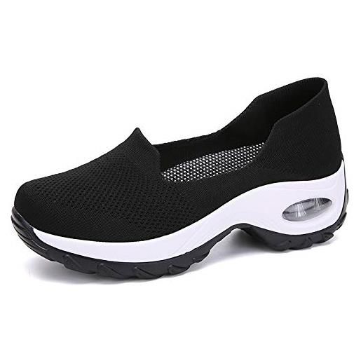 Eogrokerr pantofole morbide per donne signore, sandali ortopedici a rete con cuscino d'aria, pantofole casual traspiranti, blu, 39