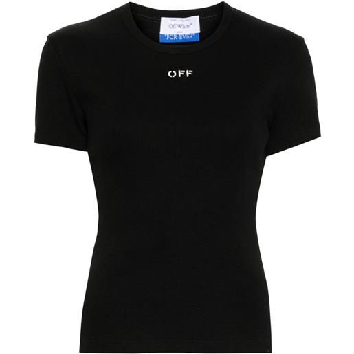 Off-White top off stamp a coste - nero