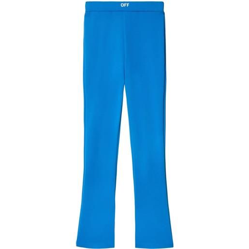 Off-White leggings svasati con banda logo - blu