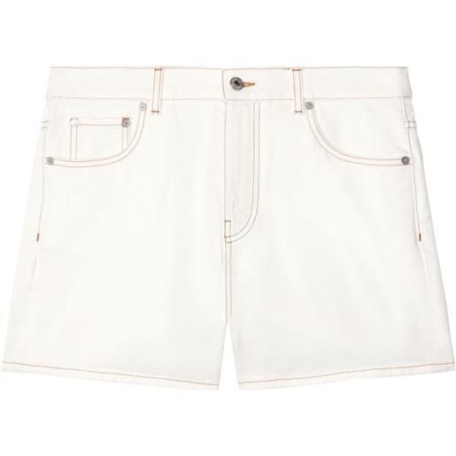 Off-White shorts denim con cuciture a contrasto - bianco