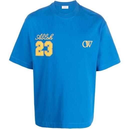Off-White logo-print cotton t-shirt - blu