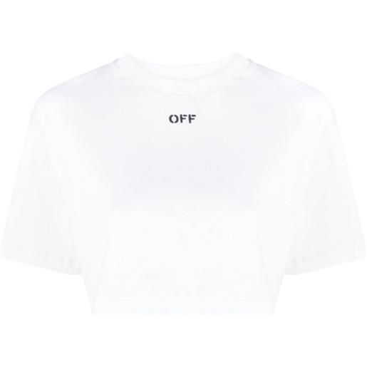 Off-White t-shirt off-stamp crop - bianco
