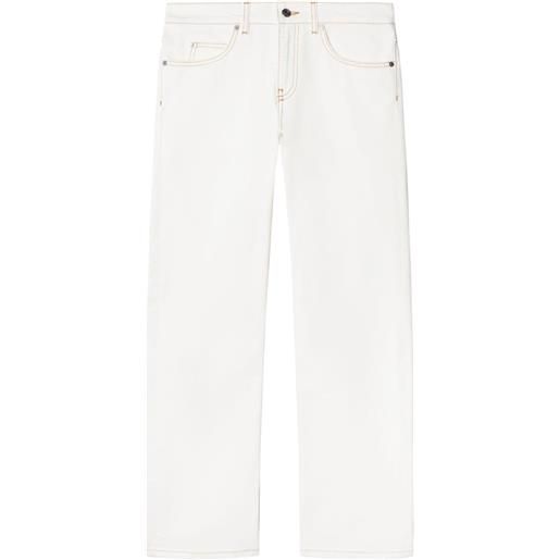 Off-White jeans dritti con cuciture a contrasto - bianco