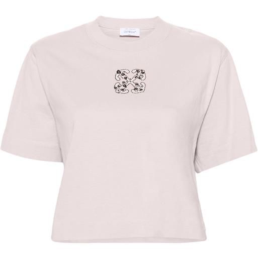 Off-White t-shirt bling arrow - rosa