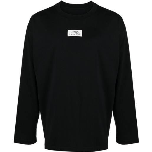 MM6 Maison Margiela t-shirt a maniche lunghe - nero