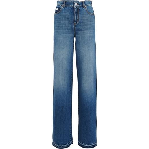 Alexander McQueen jeans a gamba ampia - blu