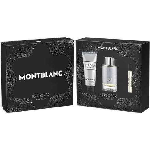 MONTBLANC cofanetto explorer platinum - eau de parfum 100 ml + eau de parfum 7,5 ml + shower gel 100 ml