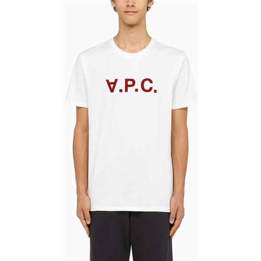 A.P.C. t-shirt girocollo bianca con logo