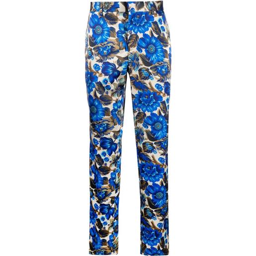 Moschino pantaloni sartoriali a fiori - blu